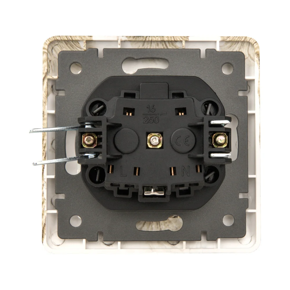 Mvava Wood Color Single European Standard Manufacturer Home 220v Wall Socket And Switch Electrical Power Wall Outlet Socket