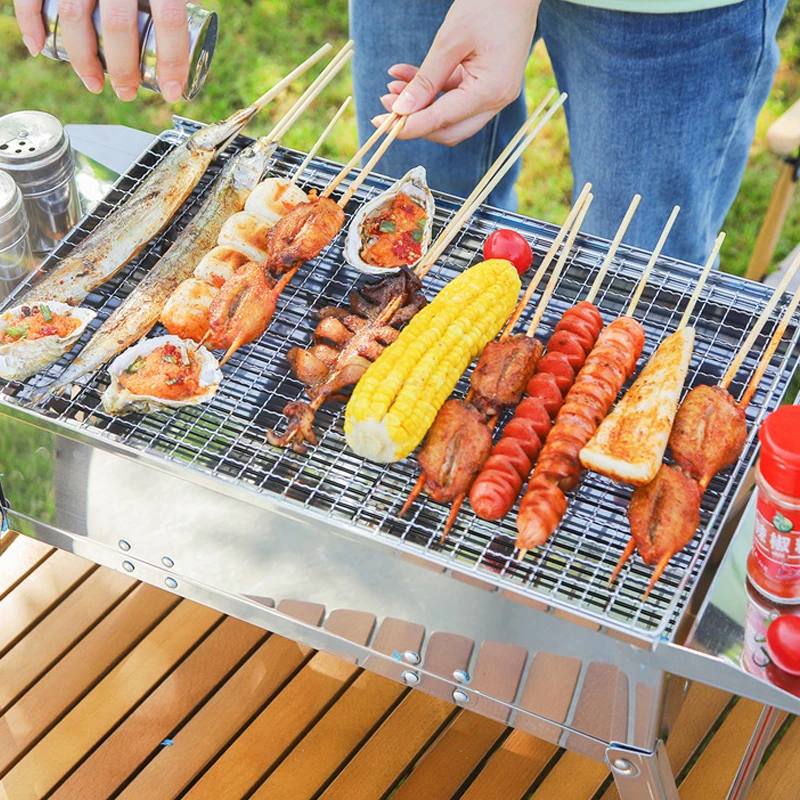Kingpool Buy Stainless Steel Foldable Outdoor Charcoal Grills Portable Smokeless Camping Barbeque Smoker BBQ Grill
