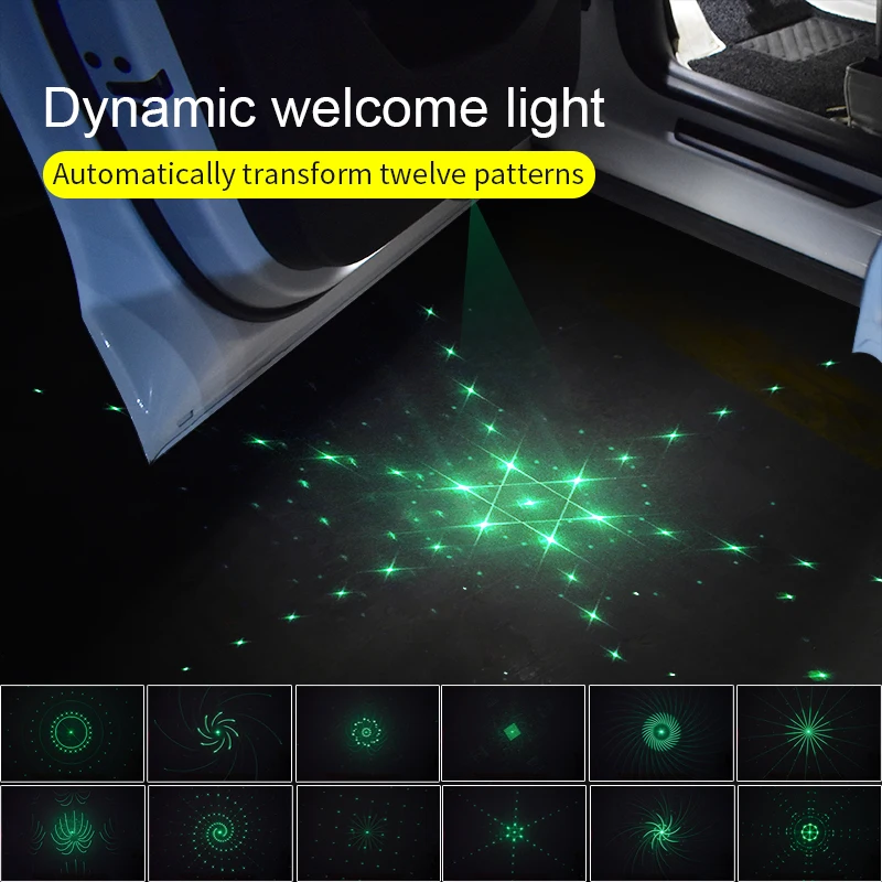 Car Accessories Car Door Welcome Light Twelve Pattern Transformation Motorcycle Laser Projector Light