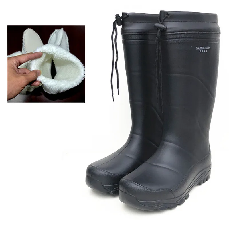 EVA Rain Boots EVA Lightweight Super Anti-Wearable Fishing Winter Waterproof Removable Liner Adjustable Cuff Waterproof Boots
