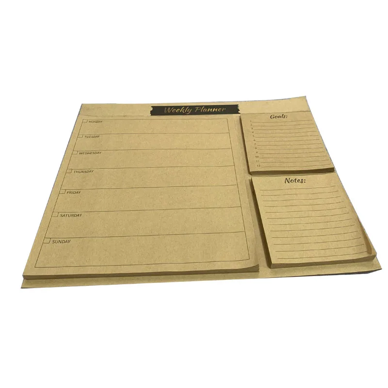 Promotional Customizable Printing Eco Friendly Stationery Paper A5 A4 A6 Size To Do List Weekly planner Notepad