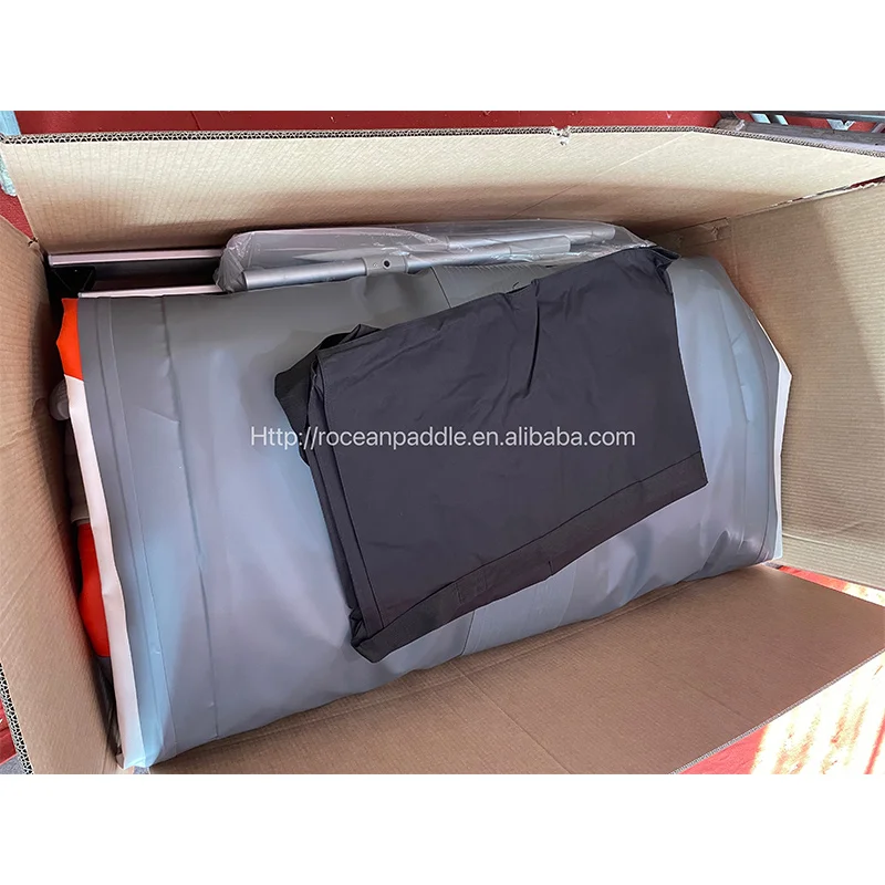 CE China supplier Orange/Grey 1.2mm Folding air  pvc inflatable dinghy boats with motor For 4 5 6 Passengers