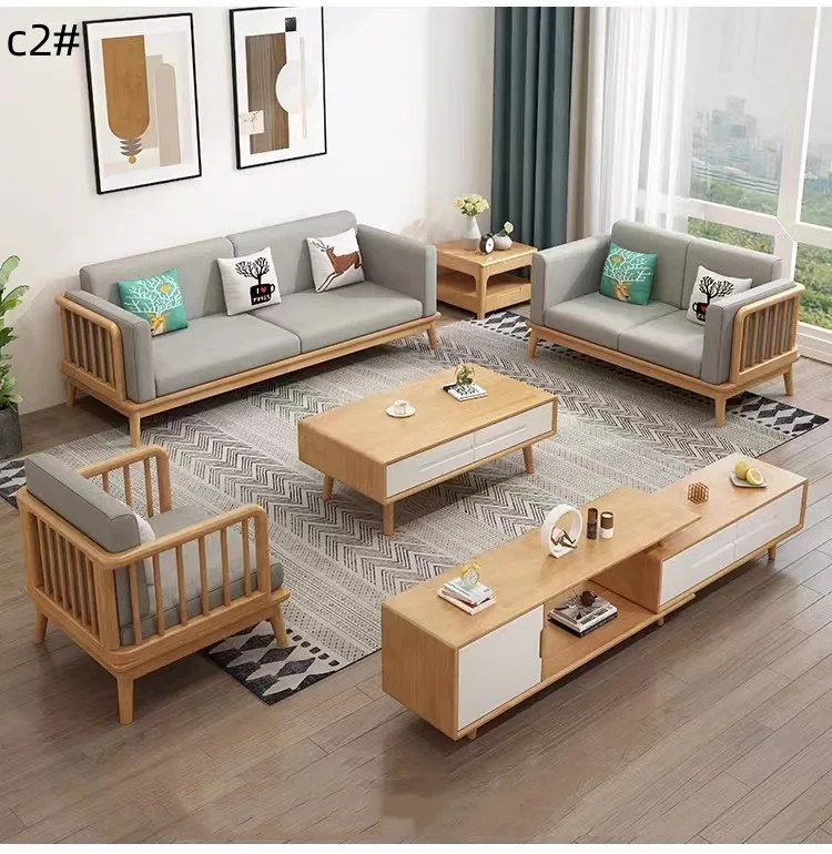 Nordic solid  living room winter and summer dual -use  sofa