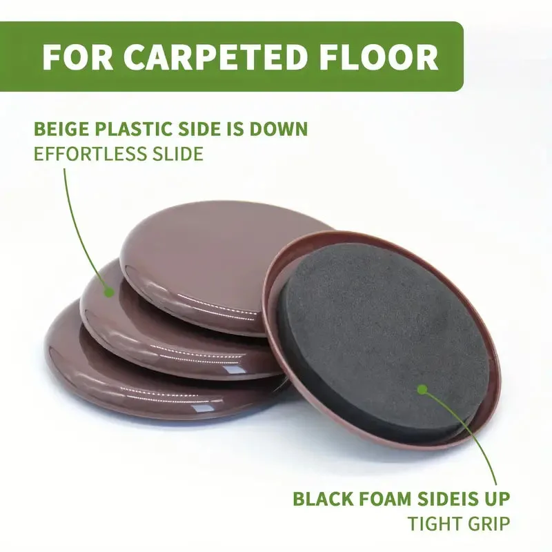 Furniture Sliders,Reusable Furniture Sliders for Carpet,Heavy-Duty Furniture Gliders Movers for Hardwood Floors