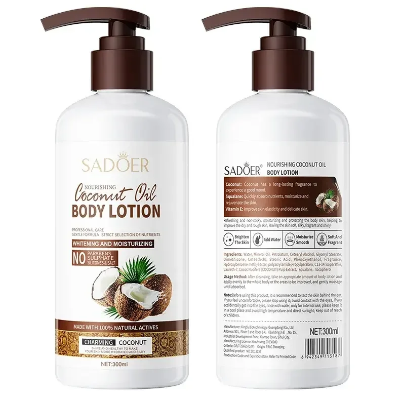 MIDUO Factory OEM 300ML Coconut Strong Whitening Glycerin Skin Glow Ultra Rich Marshmallow Body Lotion Peeling For Wrinkles