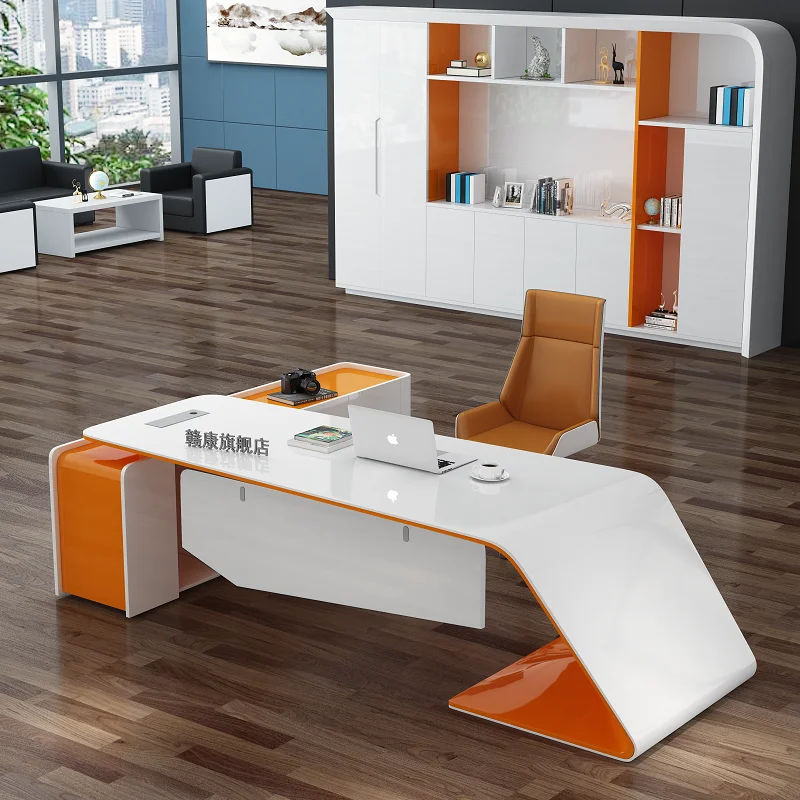 Acrylic Solid Surface Office Desk Luxury Office Table Sets With Chair and Side Table Home Work Desk