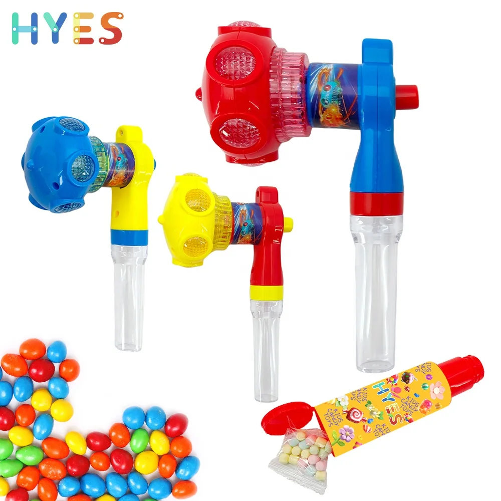 Huiye Spinning Top Candy Toys With Lights Torsion Gyroscope Toys With Tube Fun Playing Press Candy Toys For Children Boys Girls