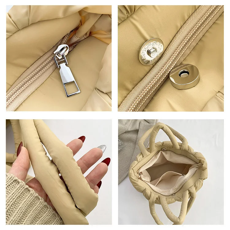 Customizable logo Quilted Tote Bags Puffer Shoulder Purses Bubble Bag Quilted Tote Bags