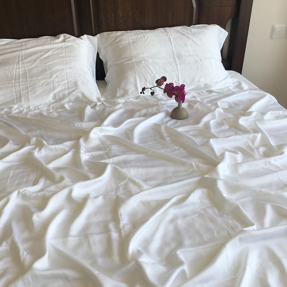 LZ 300TC 100% organic bamboo bed linen luxury smooth silky soft natural bamboo bed sheets set