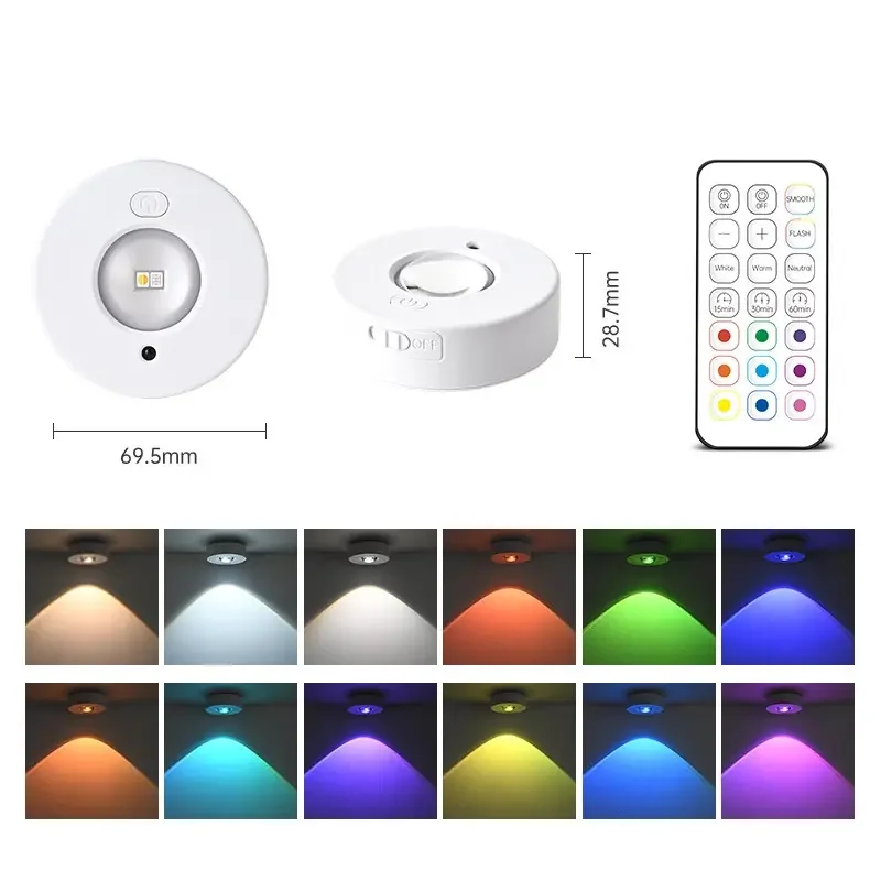 USB перезаряжаемый RGB беспроводной светильник для дома современный дизайн умный дом светодиодный шкафа с дистанционным управлением