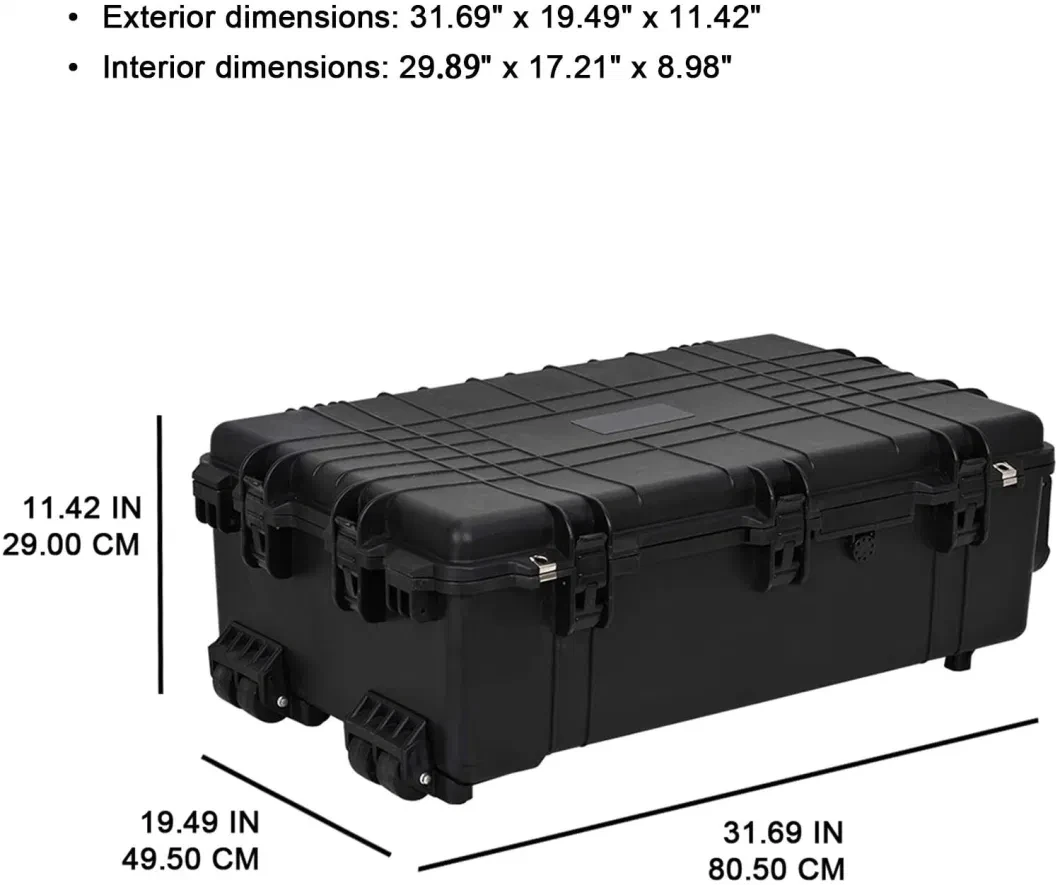 Waterproof Hard Case Plastic Carry Box Equipment Instrument Tool Container