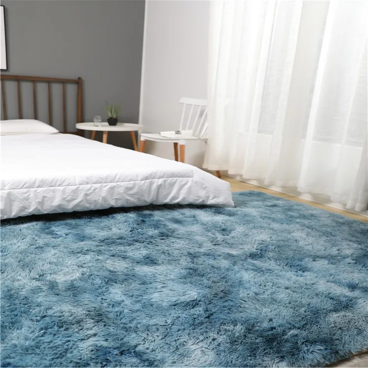 Shaggy Rugs for Sale Tie-dyed Plain Fluffy Pv Plush Area Carpet Tianjin