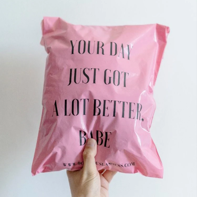 custom print logo biodegradable postage polythene courier polymailer poly mailers shipping mailing bags for packaging clothes