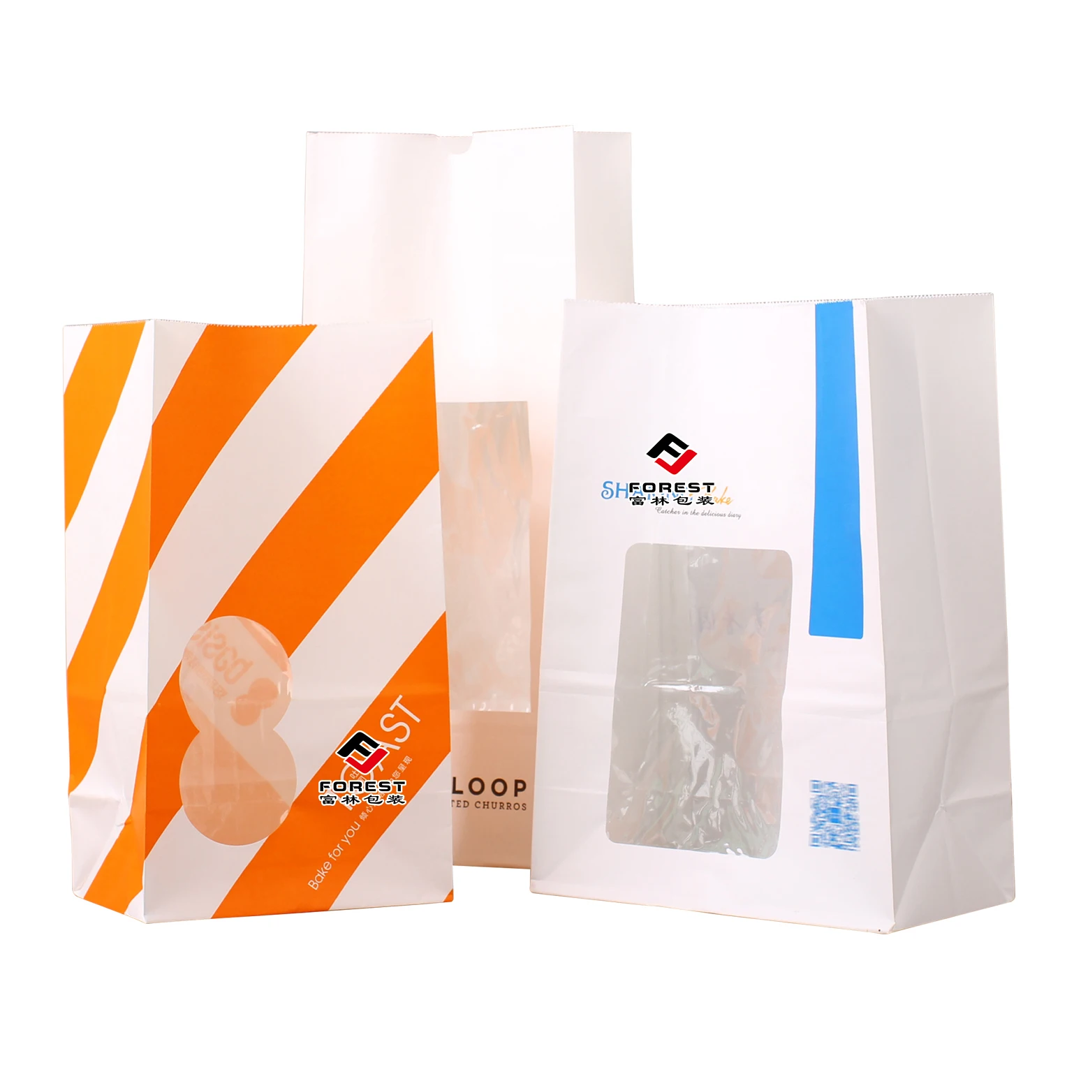 Party Favor Paper Bags Customized logo color printing window gift bags for kids birthday wedding baby shower DIY Christmas