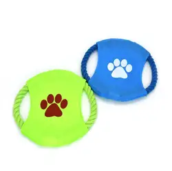 Soft Canvas Flyer Toy Duty Durable Lightweight Interactive Indestructible Cute Dog Toy Dog Flying Discs Cotton Rope Knot Dog Toy