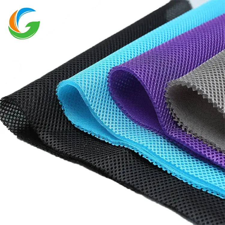 Золотистая 100% Полиэстеровая дышащая ткань 180Gsm с объемным разделителем воздушно-слойная сэндвич-сетчатая трикотажная сетчатая узором в горошек