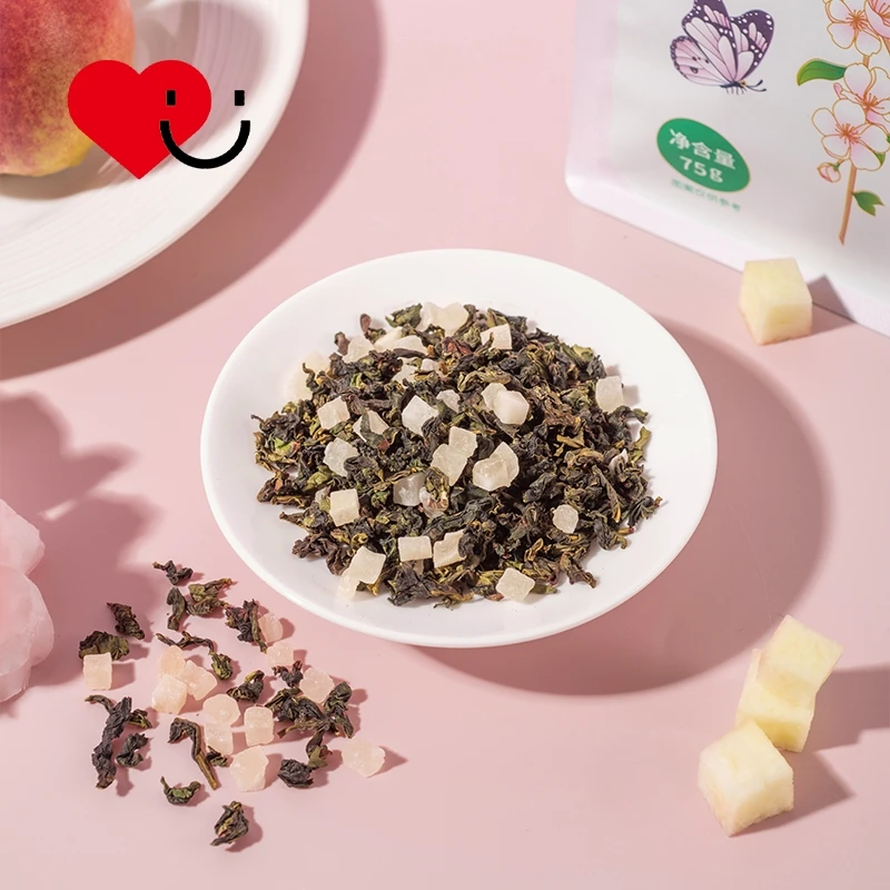 Peach Oolong tea hot or cold can be brewed triangle bag flavored fruit tea