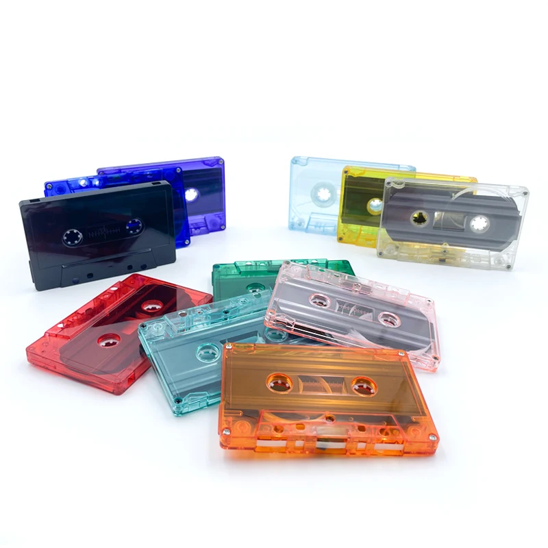 Custom Colored Blank Transparent Case  Packaging Cassette Tape
