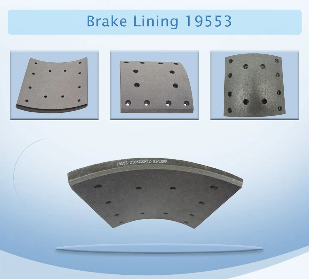 19553 semi truck parts for IE RW/29/1 RW/29/2  19553 brake lining manufacture 21955300