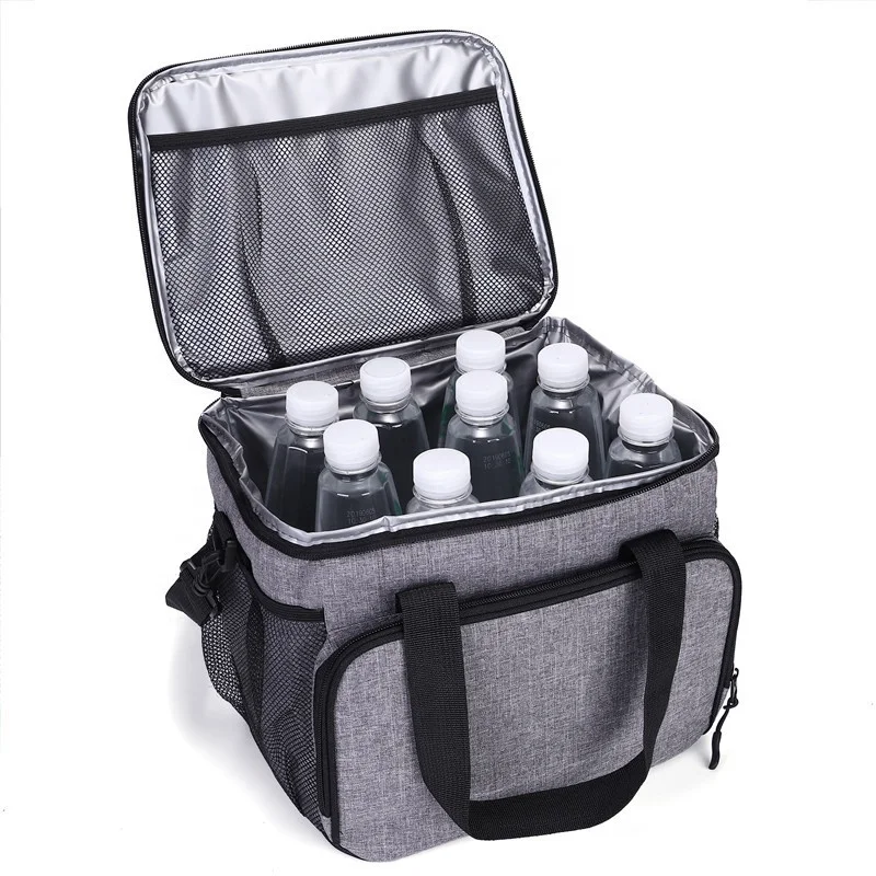 Custom Printed Reusable Thermal Insulated Food Delivery Bag Portable Large Tote Grocery Cool Carry Lunch Cooler Bag