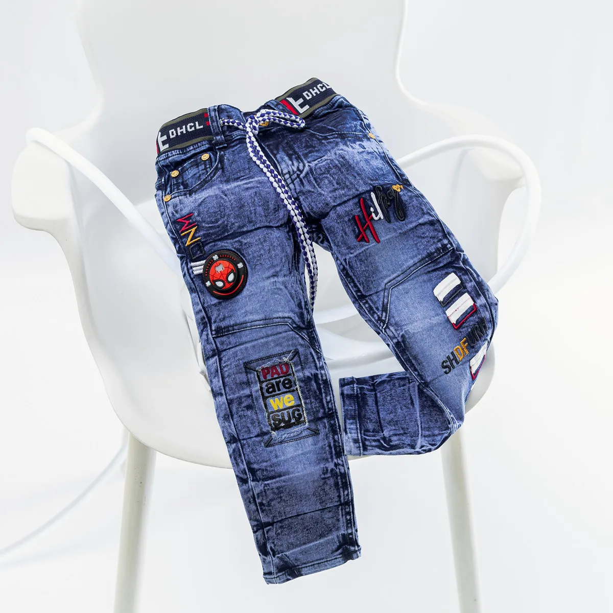 4-13 Years Children Fashion Clothes Classic Denim Clothing Long Trousers Baby Boy Casual Bowboy Kids Boys Jeans Pants