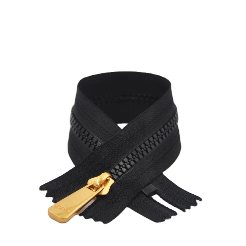 
C/E O/E Clear Custom Logo 3# 5# 8# #10 Safety White Circle Resin Vislon Plastic Zipper Open Lock Rolls For Jacket 