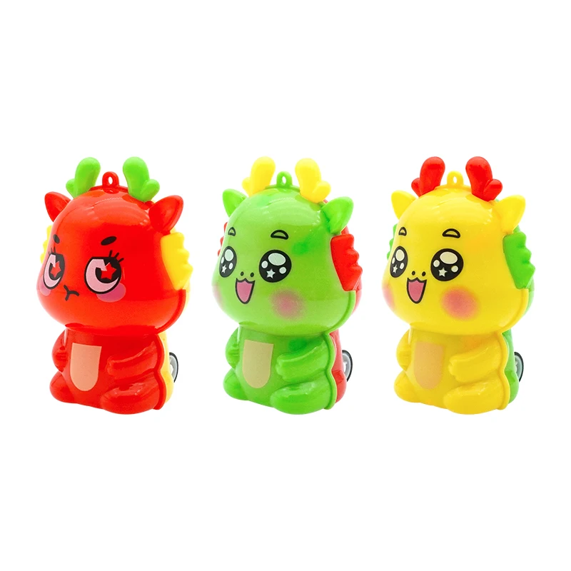 Cartoon Dragon Shaped Pull Back Push Friction Car Toys for 50 mm Capsule
