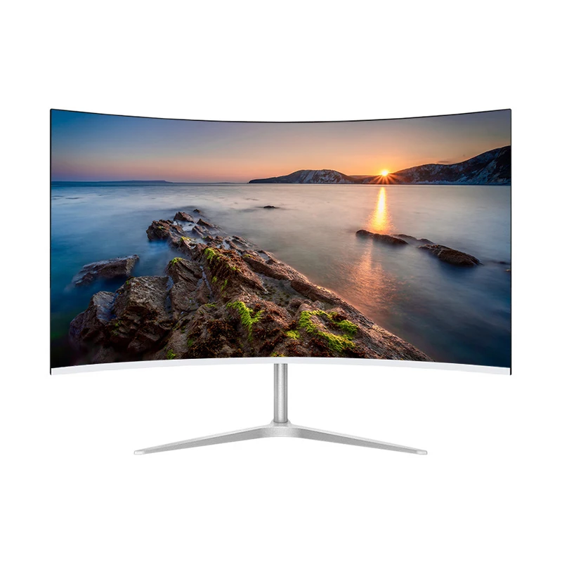 OEM дешевый IPS безрамочный N-образный светодиодный экран высокой четкости с низким напряжением постоянного тока 27 дюймов Full HD изогнутый монитор для