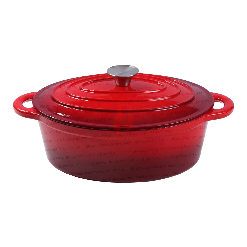 2023 Oval Shape Enamel Cast Iron Dutch Oven Casserole Nonstick Cooking Pot