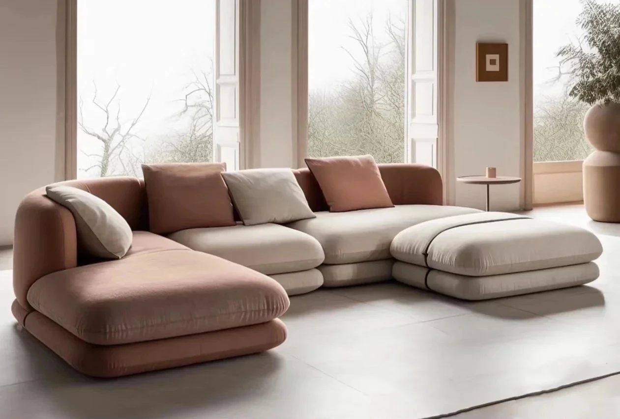 Italian light luxury modern designer fabric sofa Modern villa living room home splicing module combination sofa