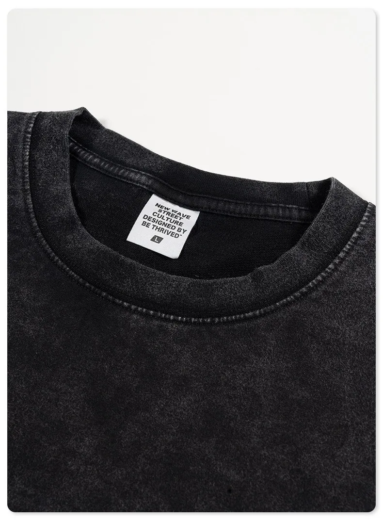 Custom Cut And Sew T Shirt 100% Cotton Graphic Printing Heavyweight Bleach Acid Washed Vintage Plus Size Men Oversize Tshirt