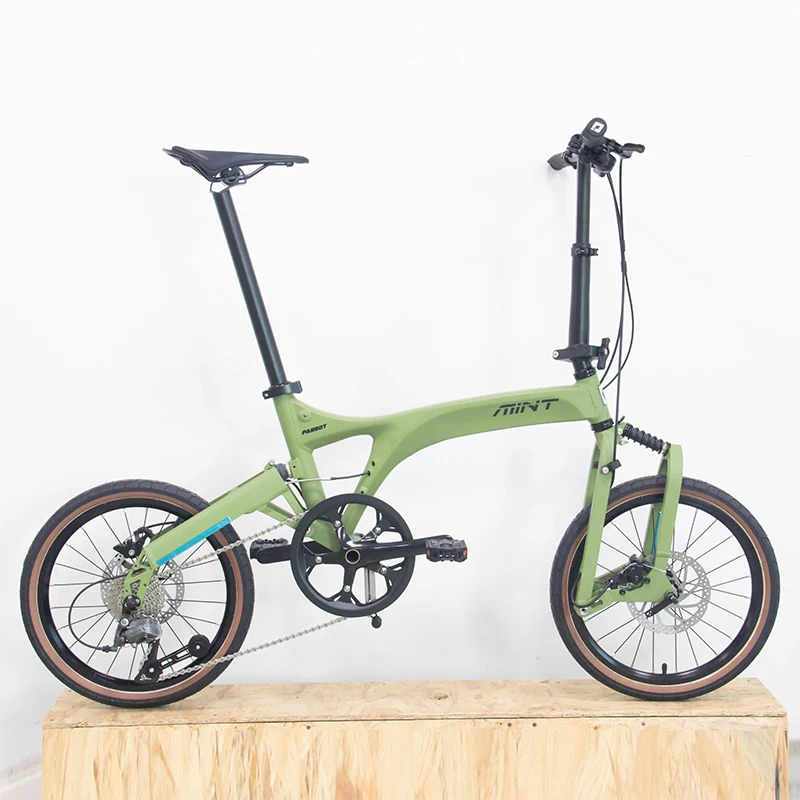 MINT folding bicycle 18-inch disc brake 9-speed parrot mini folding bike Aluminum alloy 355 Shock Absorption Foldable bike