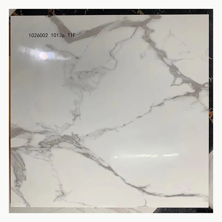 60x60 Glossy Carrara White Porcelanato Flooring Tiles Standard Marble Ceramic Tile for Floor