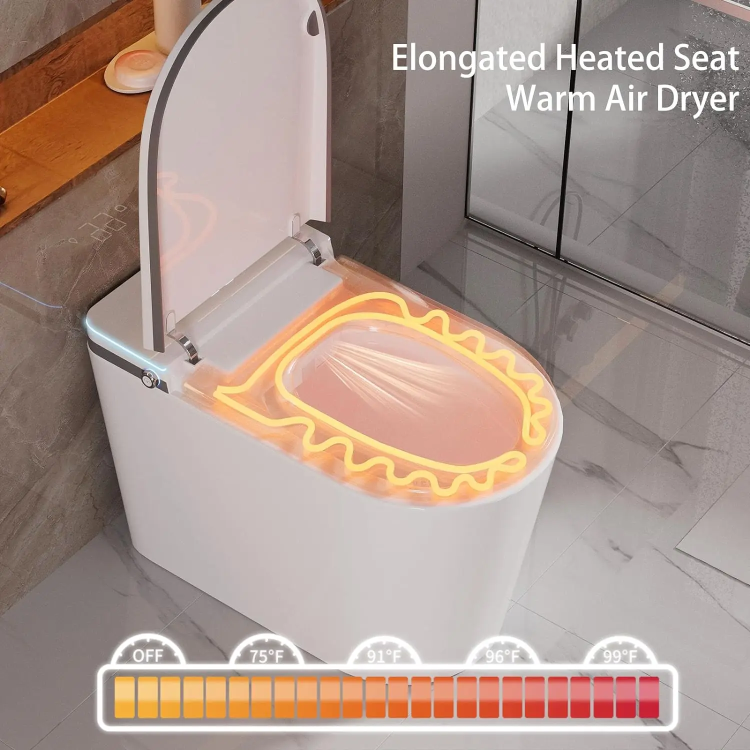 Luxury Hotel Suite Smart Flushing Toilet Home Bathroom Smart Water Flush Toilet Modern Sanitary Ware Smart Toilet