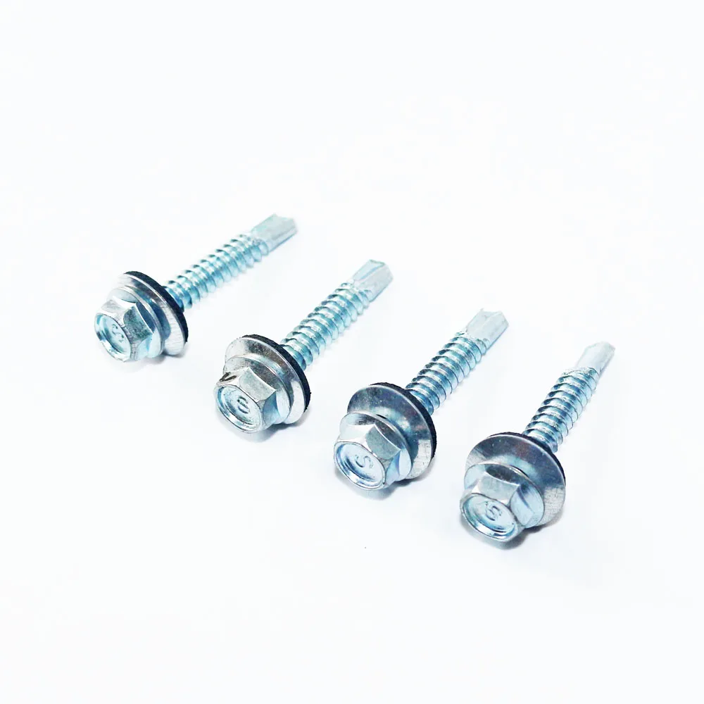 5.5mm Diameter and 25mm Long Hex Head Bonded EPDM Washer Self Drilling Zinc Coating Screws