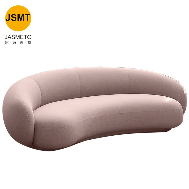 Scandinavian creative curved fabric leisure sofa half round simple designer hotel showroom reception area shaped sofa