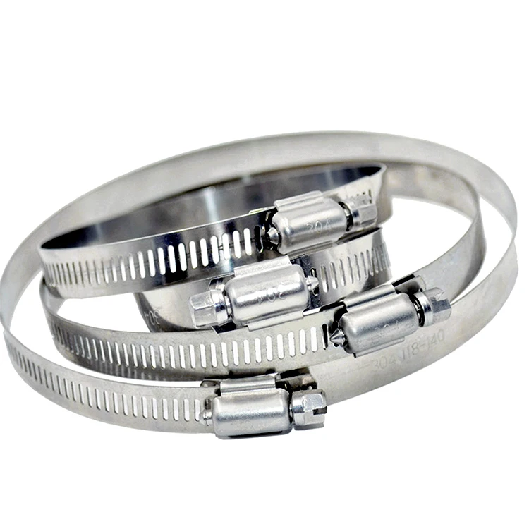 American Adjustable Pipe Clamp Worm Gear 201 304 Stainless Steel Hose Clamps Car Clips Fasteners