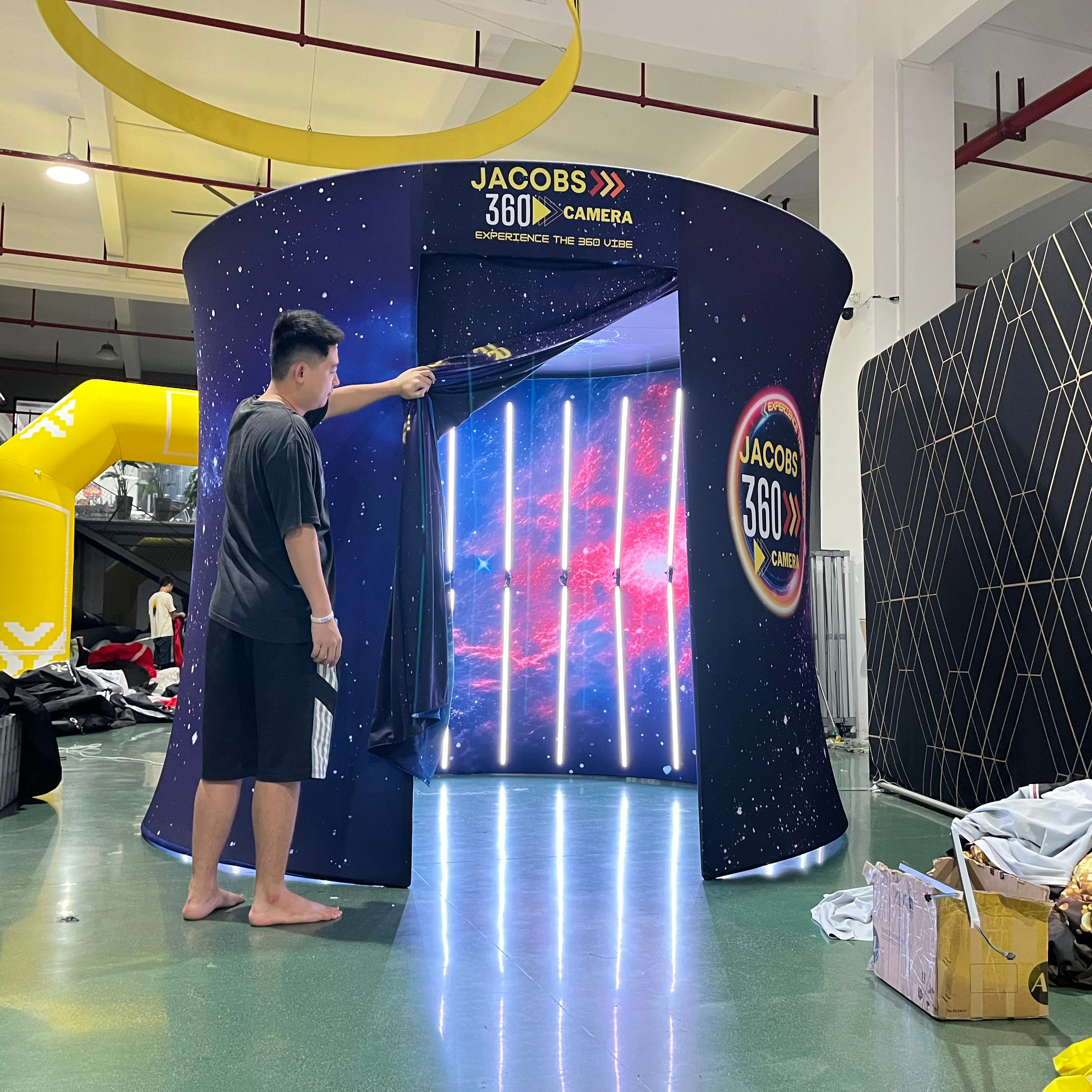 2024, новый стиль, модный фон для фотобудки, светодиодные фонари, 360 градусов, видеокамера, бесплатный Пользовательский логотип, iPad SLR GRO Party Events