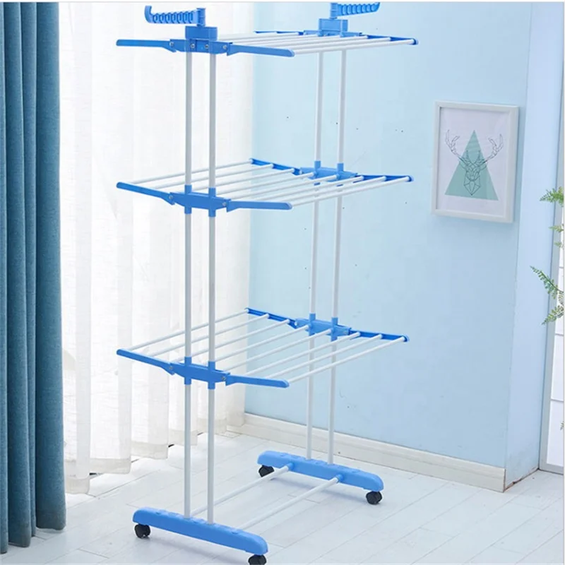 Cheap Multifunctional Laundry Dryer Hanger Stand Folding 4 Tiers Drying Clothes Rack