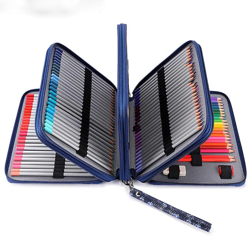 Portable large capacity colored anime pencil case