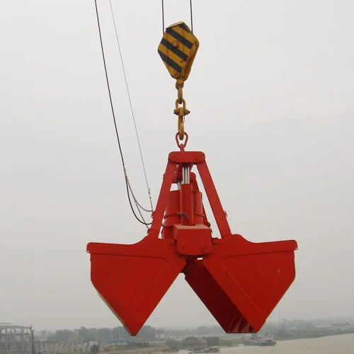Waterproof Mechanical Wire Rope Double Lobe Clamshell Grab Bucket For Crane