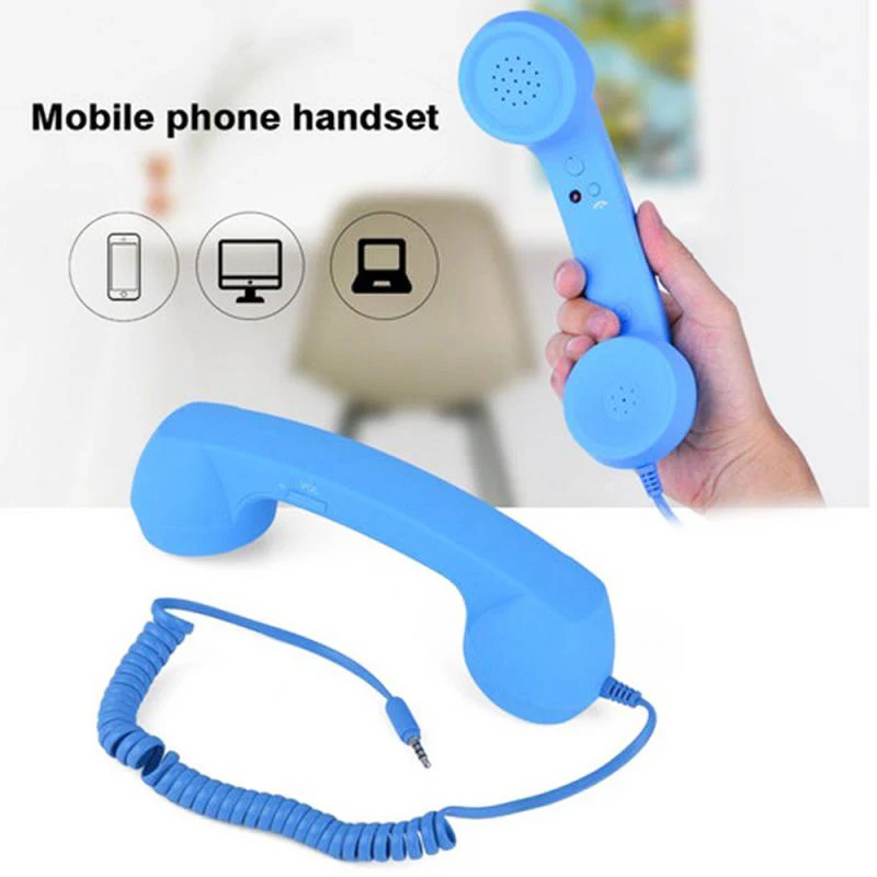 Classic Retro Phone Handset 3.5mm Jack Mini Mic Speaker Phone Call Receiver for comfortable call Telephone Headsets