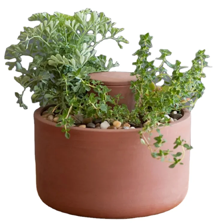 Hot Selling Terracotta Self-Watering Herb Pot Simple Country-Style Indoor Planters for Bonsai Clay Succulent Pots Planter