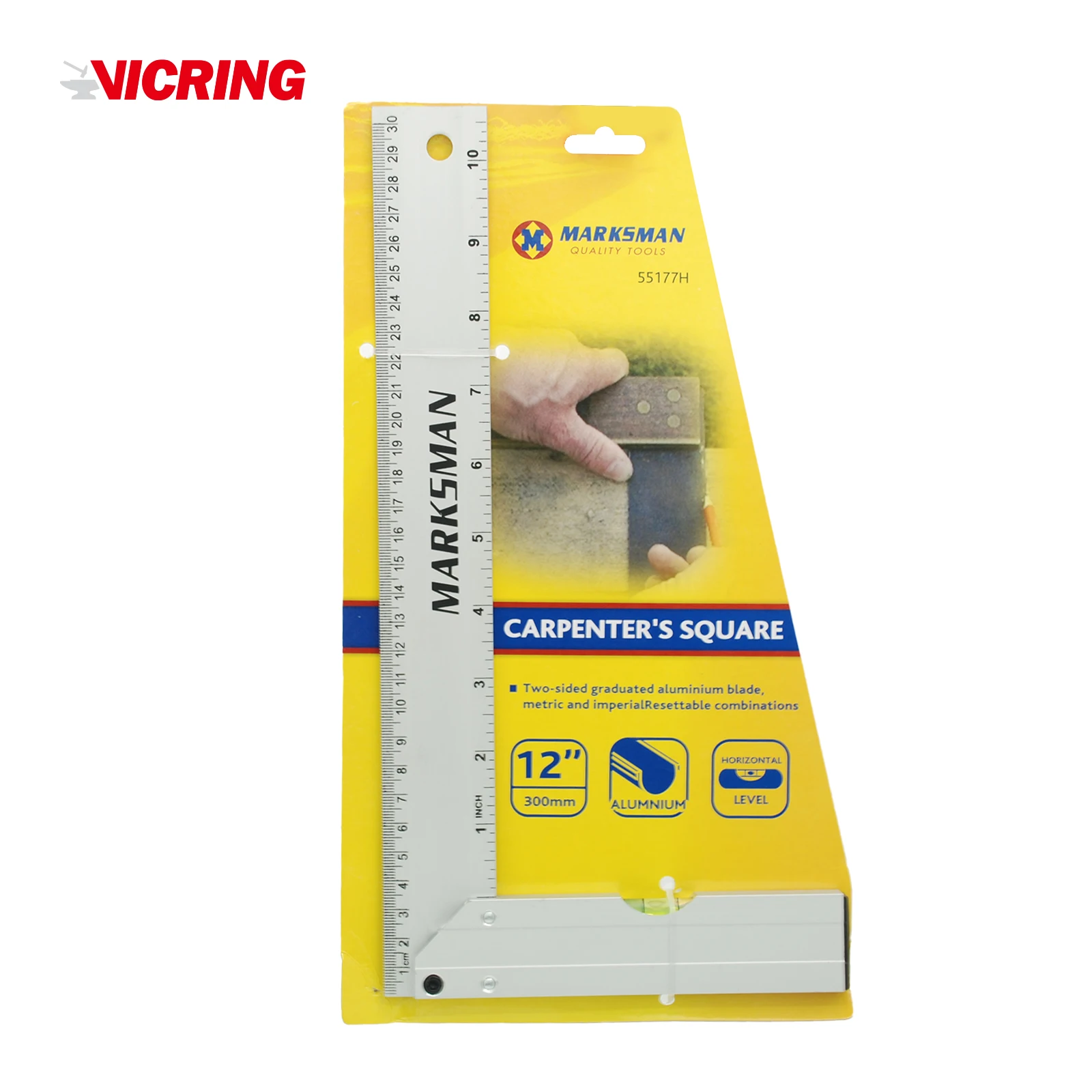 VICRING Hand Tools Measuring Tools With Blisters Aluminum Alloy Ruler Base Aluminium Square Othertools