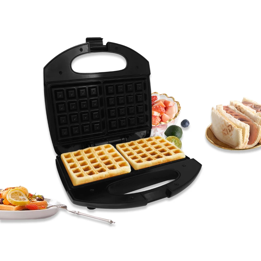 Portable 2-Slice Electric Egg Snack Mini Belgian Waffle Maker Household Hotel Use Multifunctional Panini Sandwiches Wholesale