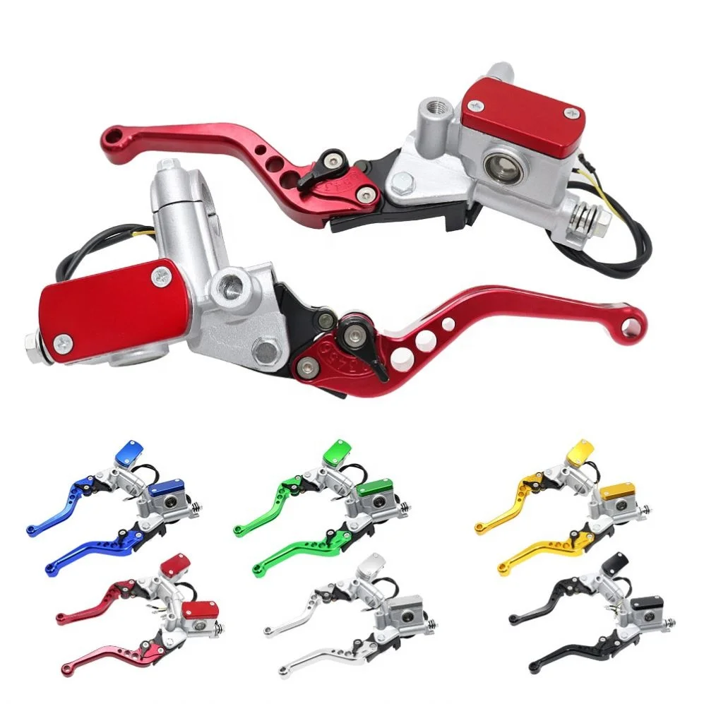 Motorcycle Handbrake CNC Motorcycle Parts Universal Motorcycle Scooter Clutch Brake Lever With Pump With mirror mount