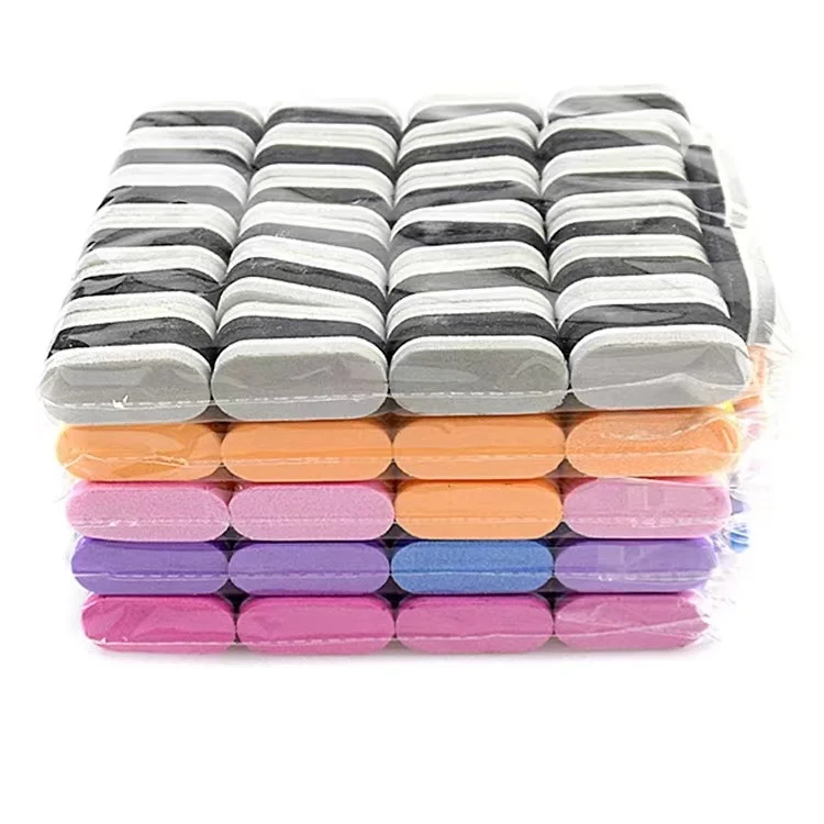 Custom Printed Logo Sandpaper File Nail Art Care Buffer Block Tools Sandpaper Nail File 100/180 Grit Disposable Nail File