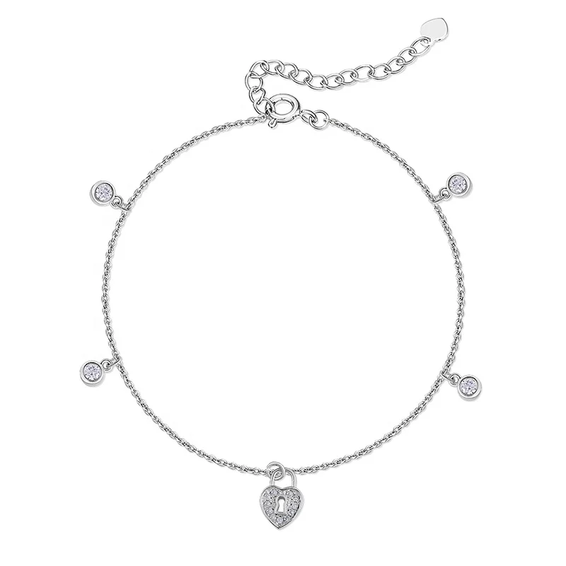 wholesale fashion 925 sterling silver fine jewelry leg chain crystal butterfly anklets for women