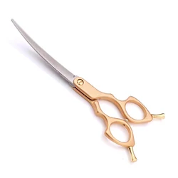 7.5 Inch Manufacturer JP440C Cleaning Matt Sliver Curved Cutting Dog Grooming Pet Scissors
