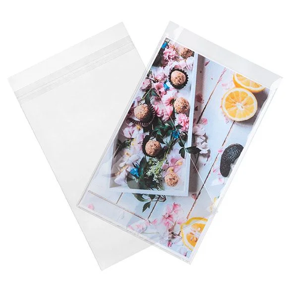 customize Clear Transparent OPP Self-Adhesive Plastic Poly Bag with Flap use for Packaging poster, comic book bag